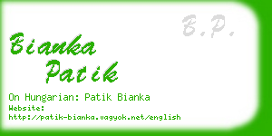 bianka patik business card